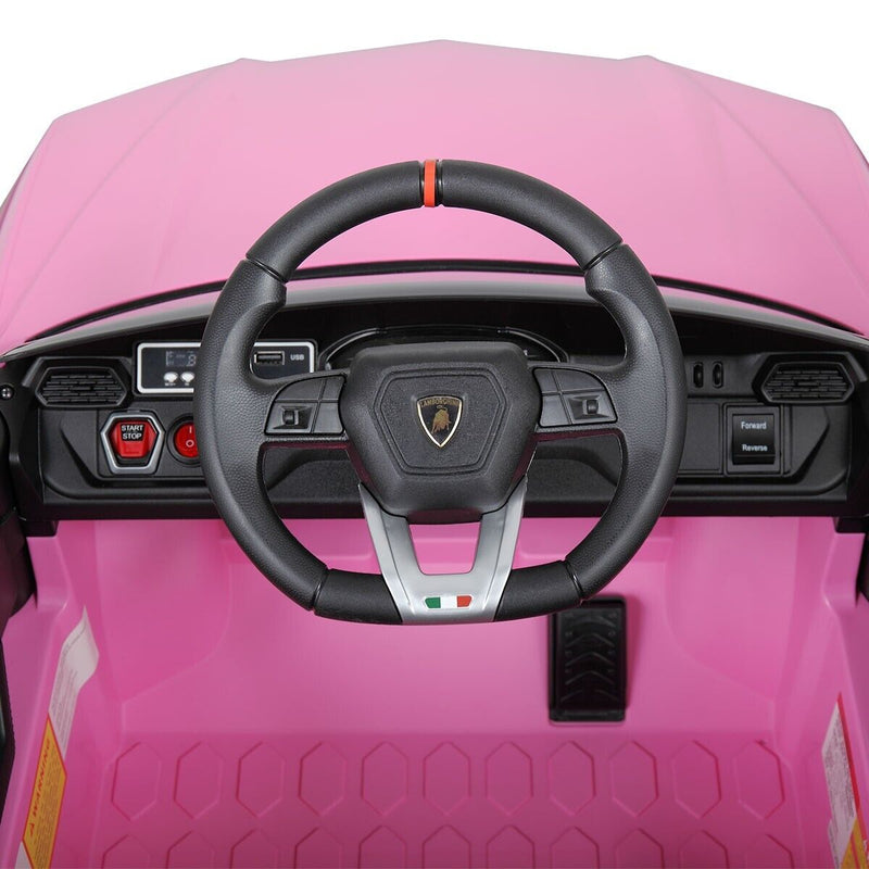 TOBBI 12V Lamborghini SUV Ride-On Car for Kids with Remote Control and MP3 Player, Pink