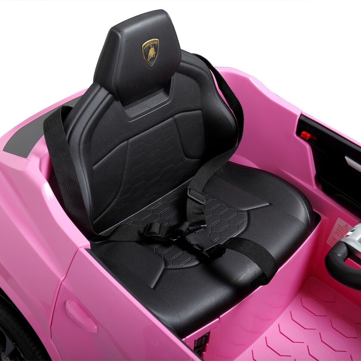 TOBBI 12V Pink Lamborghini SUV Ride-On Car with Remote Control and MP3 Player for Kids