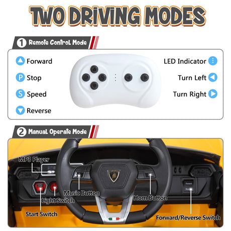TOBBI 12V Lamborghini Urus Kids Ride-On Car with Remote Control - Licensed Electric Toy in 4 Vibrant Colors