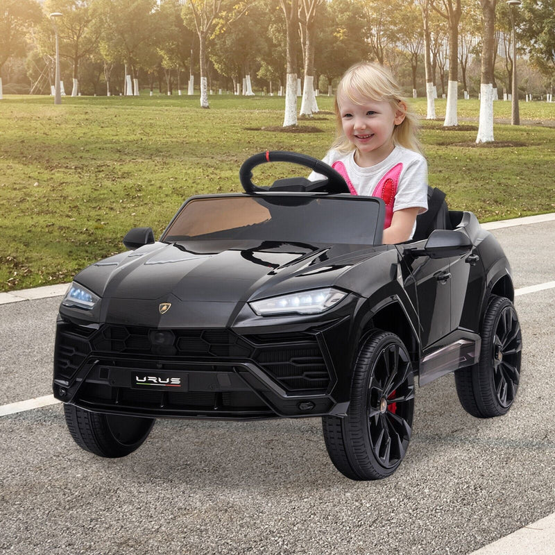 TOBBI 12V Lamborghini Urus Licensed Kids Ride on Car with Music - Black