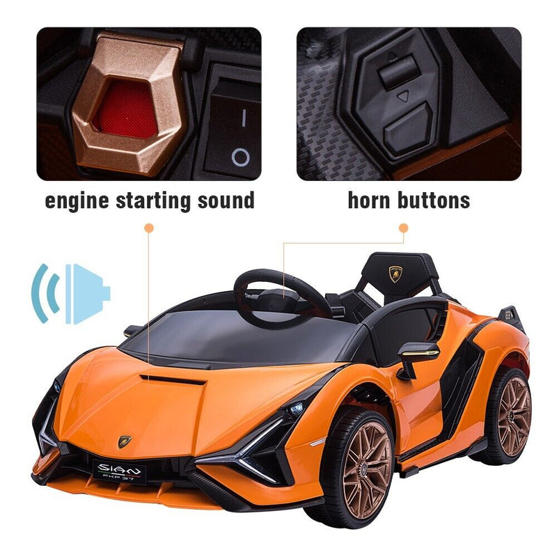 TOBBI 12V Licensed Lamborghini Sian Battery Powered Ride On Car for Kids with Remote Control
