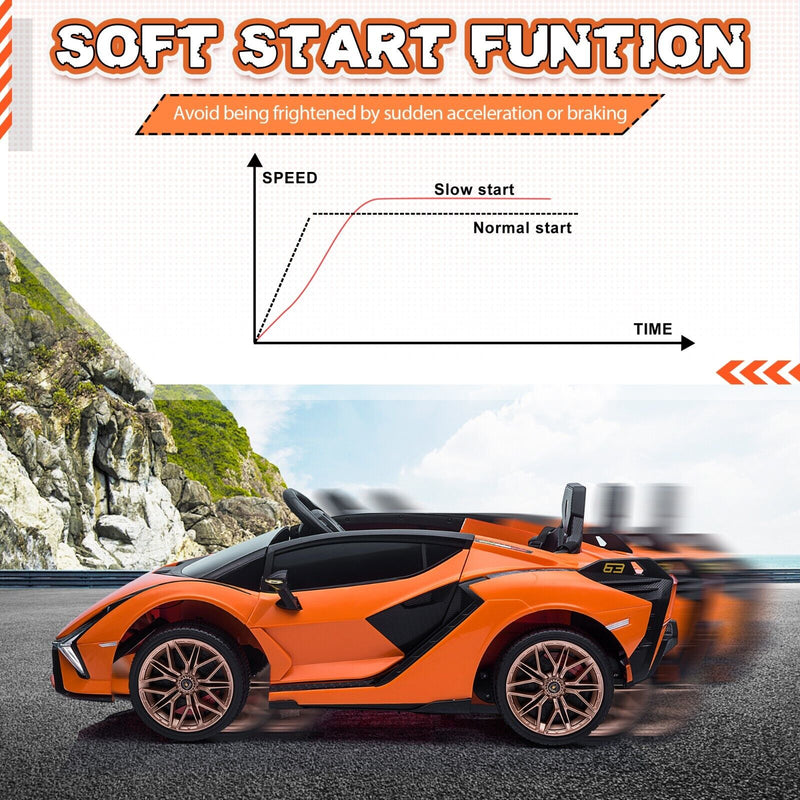 TOBBI 12V Licensed Lamborghini Sian Battery Powered Ride On Car for Kids with Remote Control