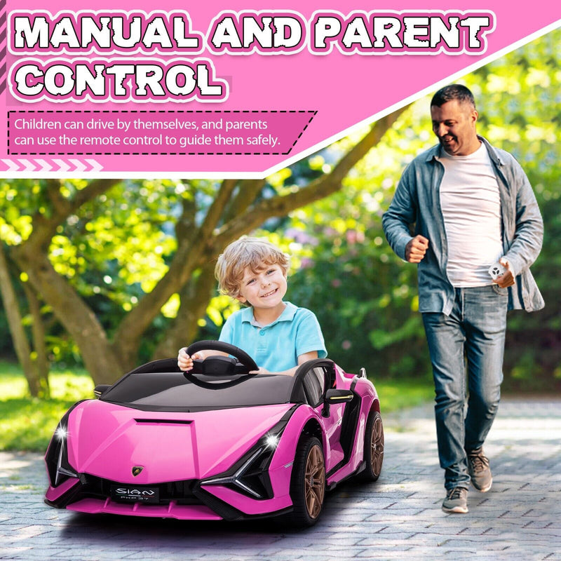 TOBBI 12V Licensed Lamborghini Sian Electric Ride-On Car for Kids with Remote Control