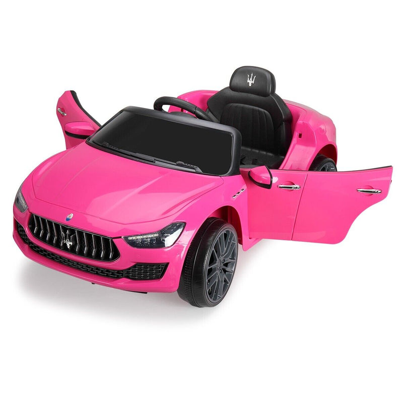 TOBBI 12V Licensed Maserati Gbili Kids Ride on Car with Remote Control, Pink