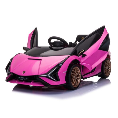 TOBBI 12V Licensed Pink Lamborghini Sian Kids Ride On Car with Remote Control - Plastic Toy for Endless Fun