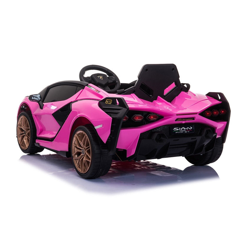 TOBBI 12V Licensed Pink Lamborghini Sian Kids Ride On Car with Remote Control - Plastic Toy for Endless Fun
