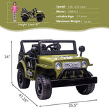 12V Battery-Powered Kids Off-Road Ride-On Truck with 4 Wheels
