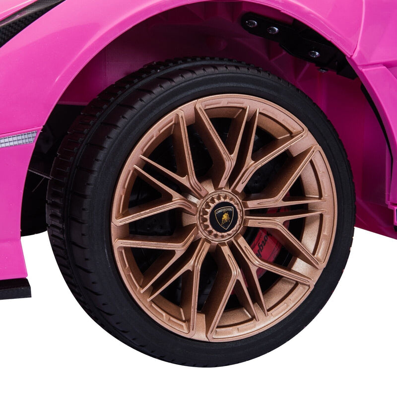 TOBBI 12V Pink Lamborghini SIAN Electric Ride-On Car for Kids with Remote Control