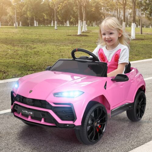 TOBBI 12V Pink Lamborghini SUV Ride-On Car with Remote Control and MP3 Player for Kids