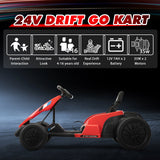 24V Kids Electric Drifting Go-Kart with Dual 85W Motors, 8mph Max Speed, and Built-in Music