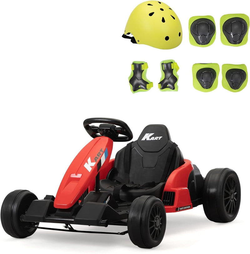 24V Electric Ride-On Go-Kart Toy Vehicle for Kids Ages 4-16