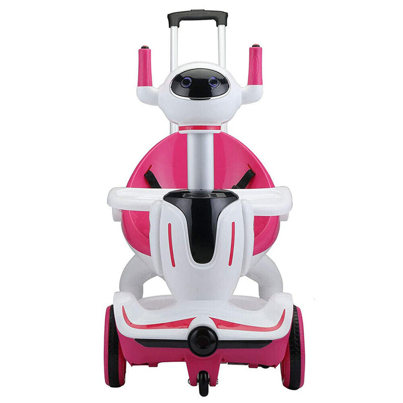 TOBBI 3-in-1 Electric Ride-On Robot Buggy for Kids with Remote Control - Pink