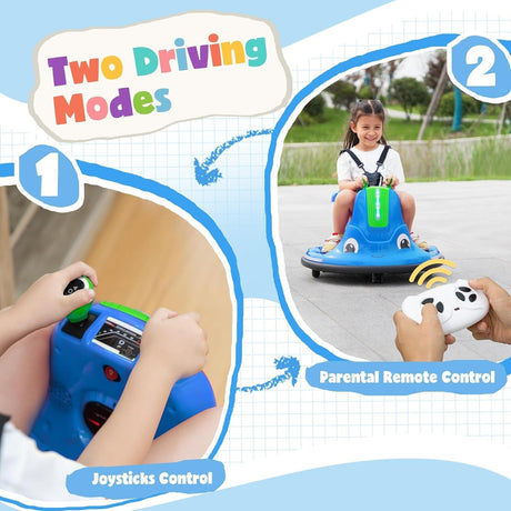 360° Spinning Electric Ride-On Bumper Car with Remote Control