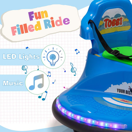 360° Spinning Electric Ride-On Bumper Car with Remote Control