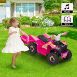 6V Kids Electric Ride-On ATV Tractor with 4 Wheels, Trailer, and Music