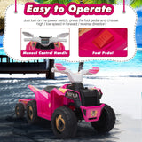 6V Kids Electric Ride-On ATV Tractor with 4 Wheels, Trailer, and Music