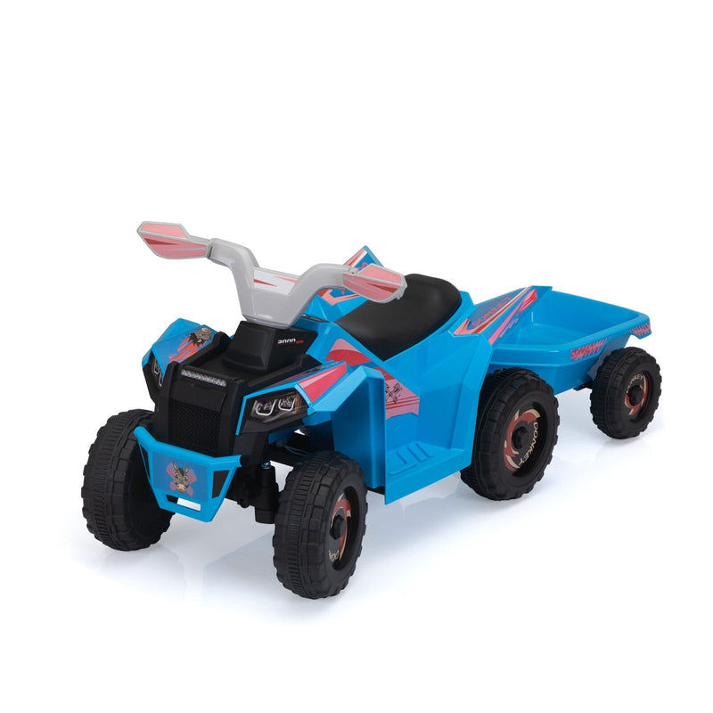 6V Electric Ride-On Quad Bike with Trailer for Toddlers Ages 3-6