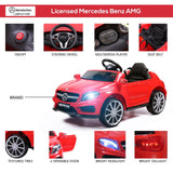 TOBBI 6V Kids Electric Ride-On Mercedes Benz Car in Red