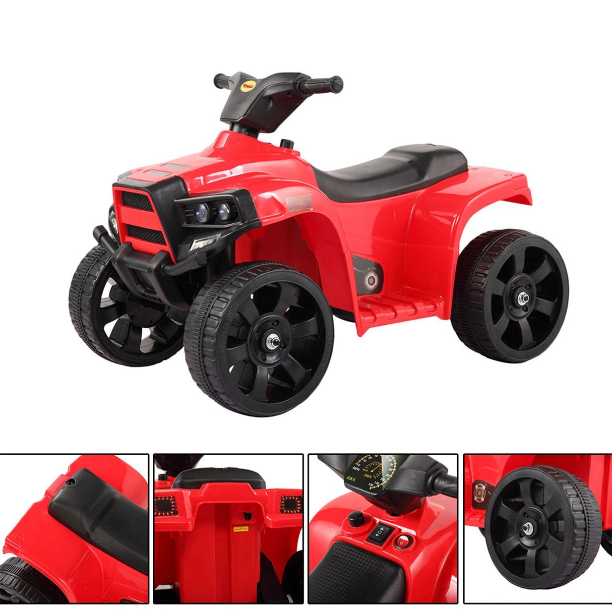 6V Electric Kids Ride-On ATV Quad 4-Wheeler Toy Car with LED Lights