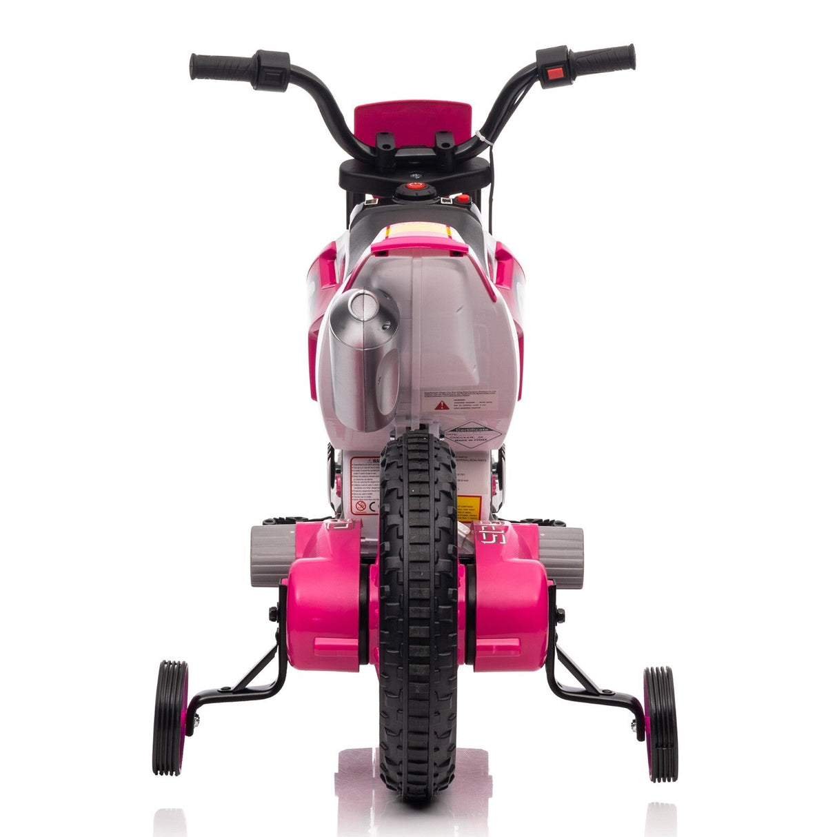 Electric 12V Kids Ride-On Dirt Bike Motorcycle with Training Wheels and 2 Speeds