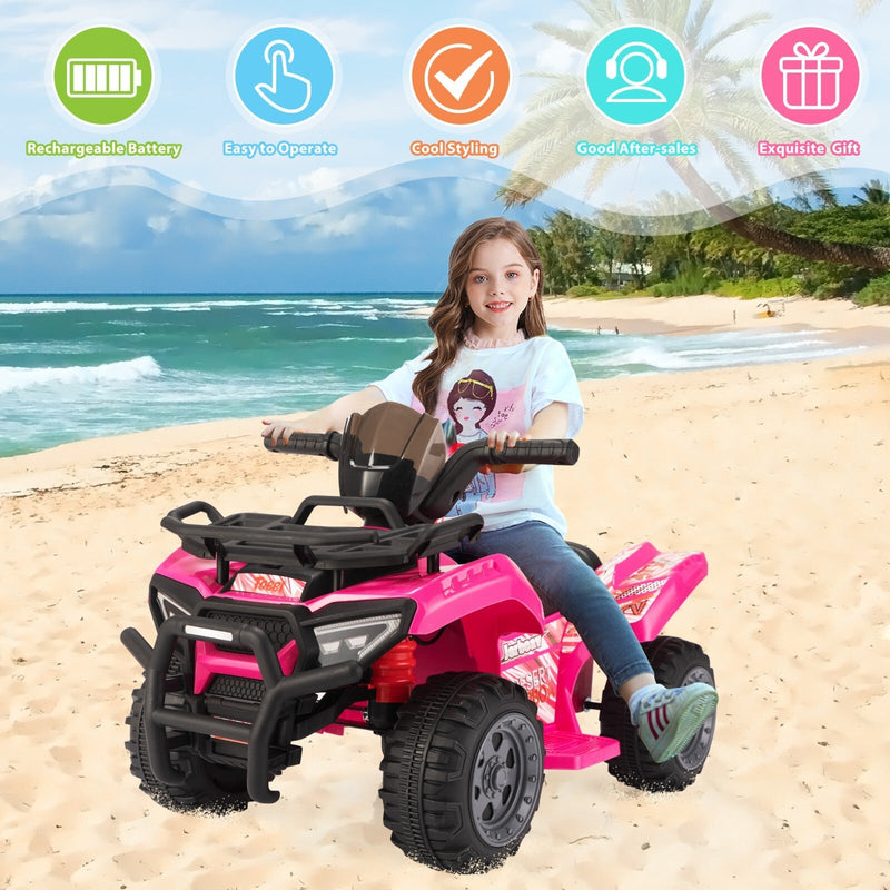 6V Electric Kids Ride-On ATV Quad 4-Wheeler Toy Car with Music