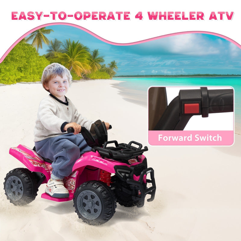 6V Electric Kids Ride-On ATV Quad 4-Wheeler Toy Car with Music