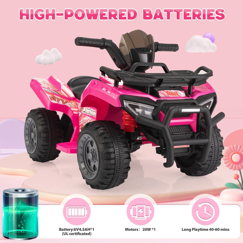 6V Electric Kids ATV Quad 4-Wheeler Ride-On Toy Car with Music