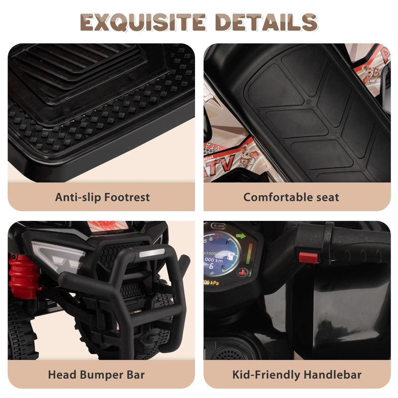 6V Electric Kids ATV Quad 4-Wheeler Ride-On Toy Car with Music