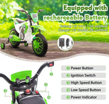 TOBBI Kids Electric Motorbike with Training Wheels - Fun and Safe Ride-On Vehicle