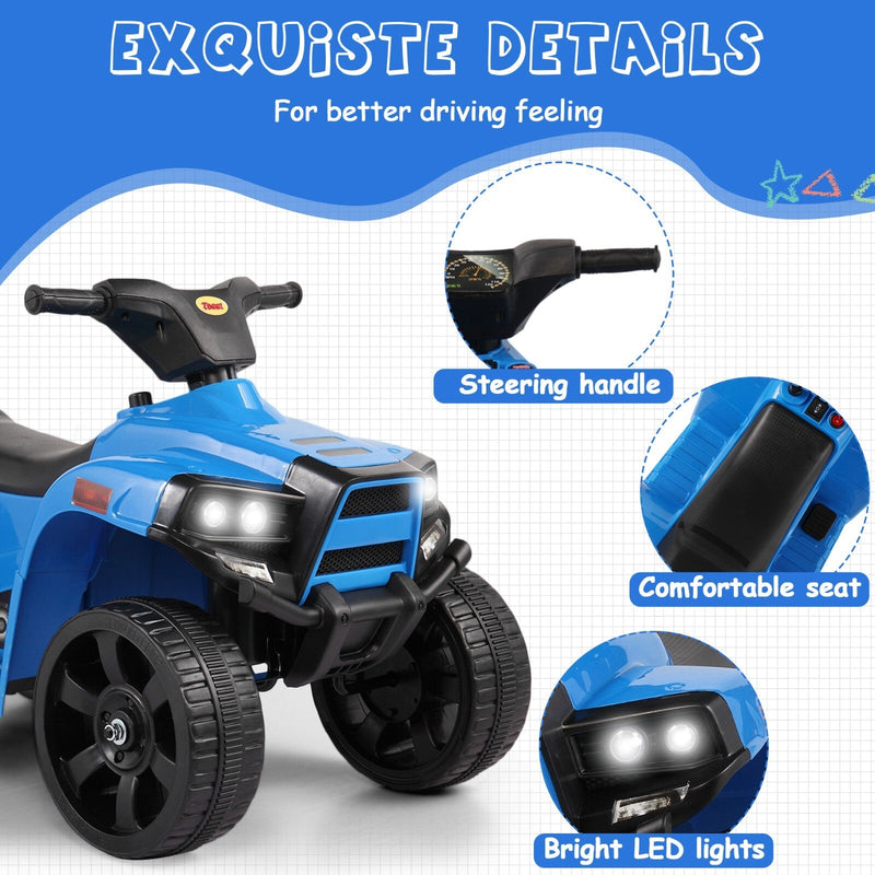 Electric Kids 4-Wheeler ATV Ride-On Toy with LED Speed Indicator