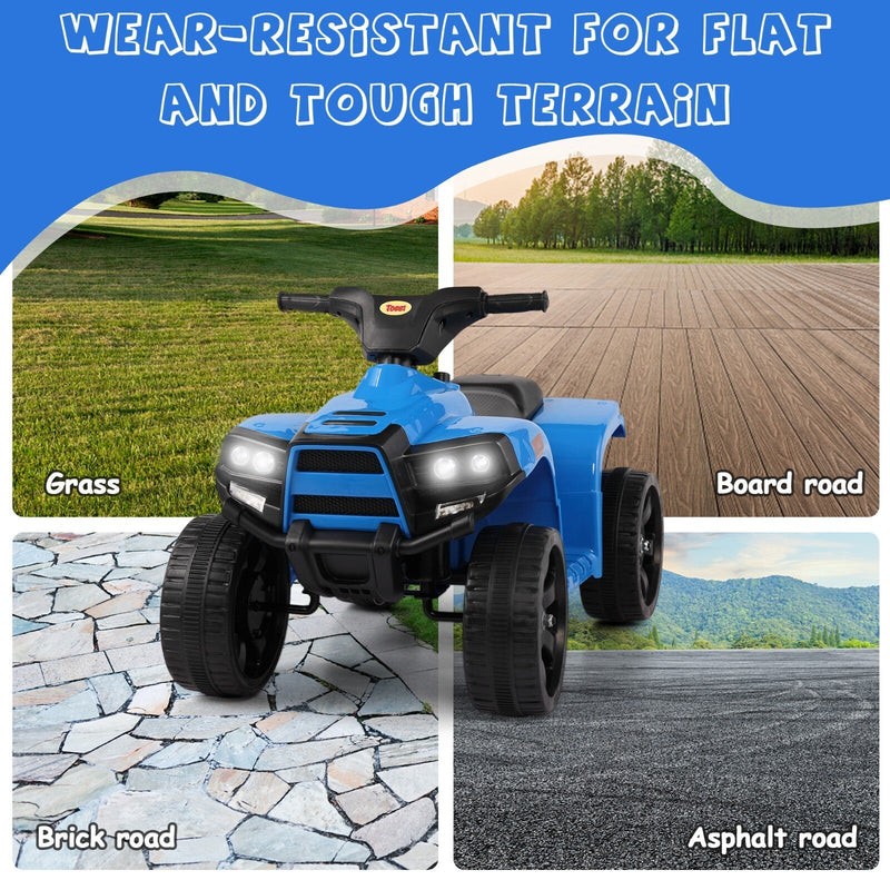 Kids Electric Ride-On ATV Quad Car Toy with LED Headlights and Speed Indicator