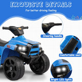 Kids Electric Ride-On ATV Quad Car Toy with LED Headlights and Speed Indicator