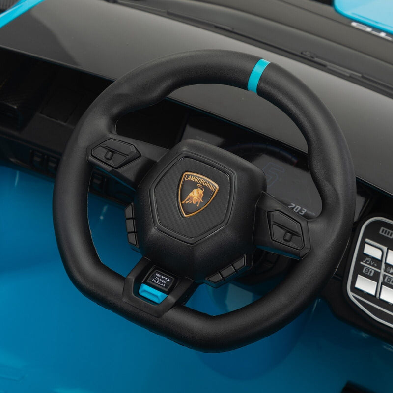 TOBBI Licensed Lamborghini 12V Electric Kids Ride-On Car - Blue