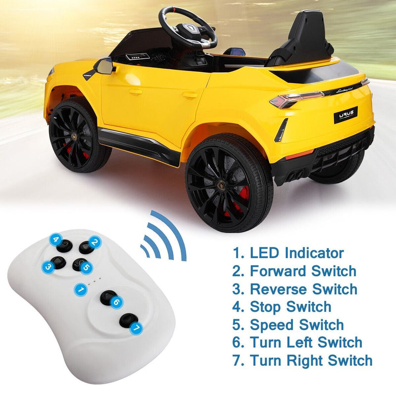 TOBBI Licensed Lamborghini Urus Kids Ride on Car: 12V Electric Four-Wheel Fun for Little Drivers