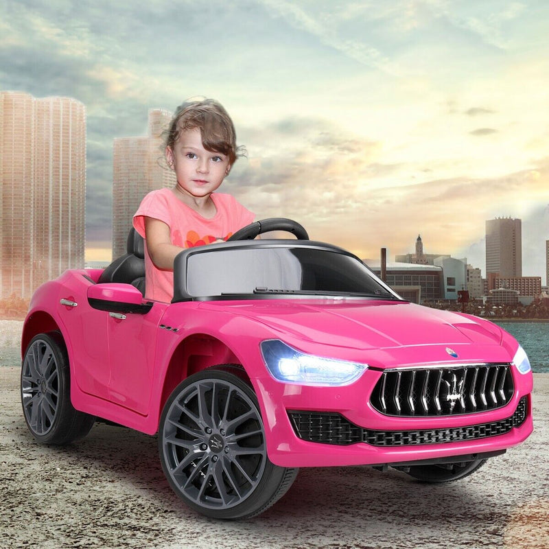 TOBBI Licensed Maserati Gbili 12V Battery Powered Ride-on Toy Car for Kids with Remote Control - Pink