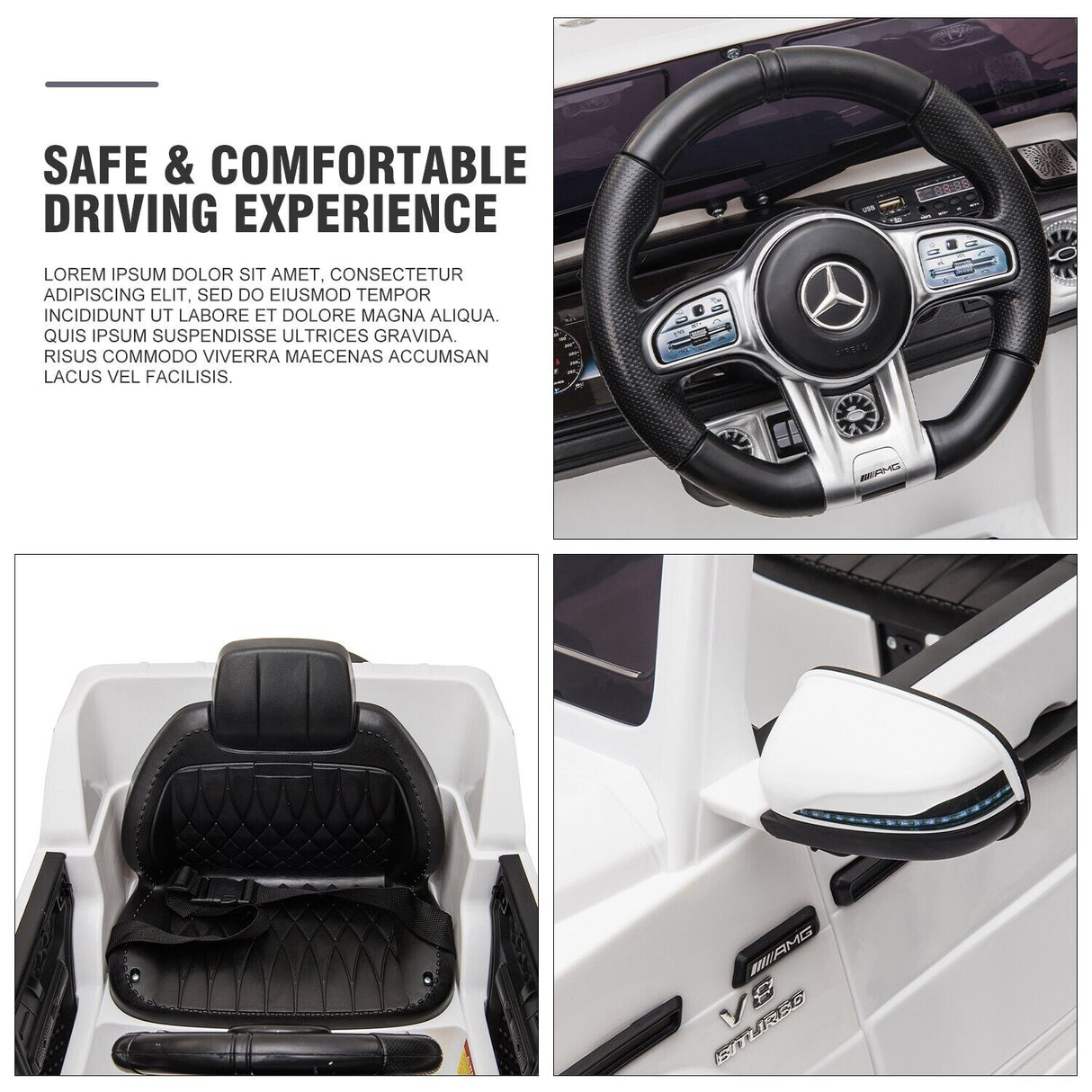 TOBBI Licensed Mercedes Benz AMG 12V Electric SUV Toy Kids Ride on Car with Remote Control