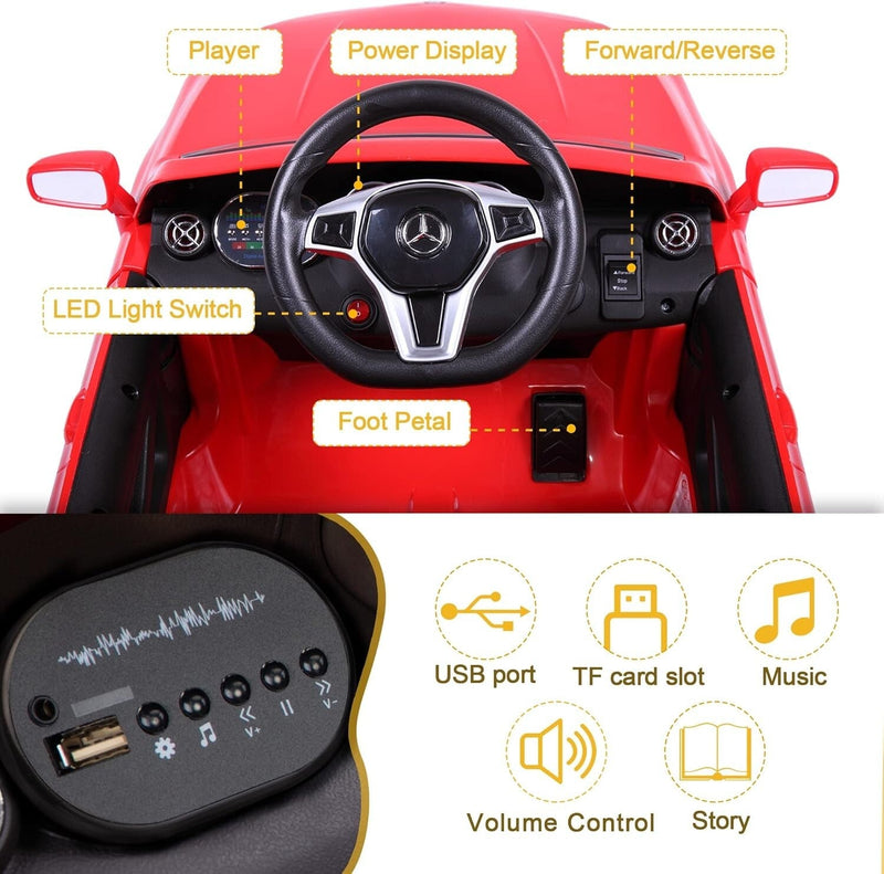 Licensed Mercedes-Benz Ride-On Car for Kids with 2.4G Remote Control