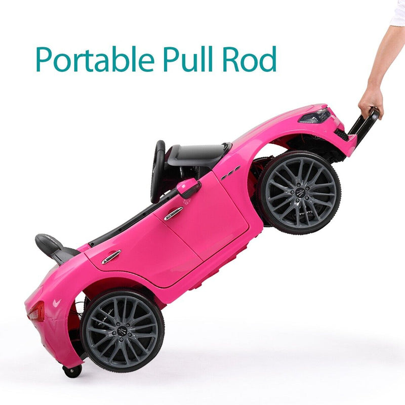 TOBBI Pink Licensed Maserati Gbili Kids Ride on Toy 12V Battery Powered Car with Remote Control