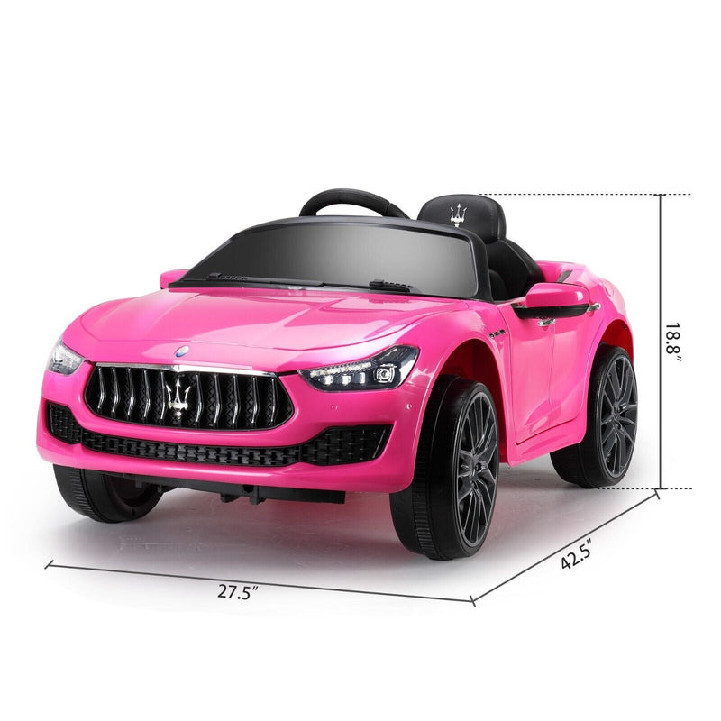 TOBBI Licensed Maserati Gbili 12V Battery Powered Ride-on Toy Car for Kids with Remote Control - Pink