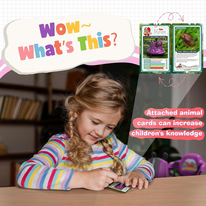 12V Purple Snail Bumper Ride-On Car with Remote Control and DIY Stickers