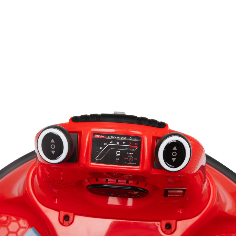 360° Spinning Ride-On Bumper Car for Kids with Remote Control and LED Lights, Red