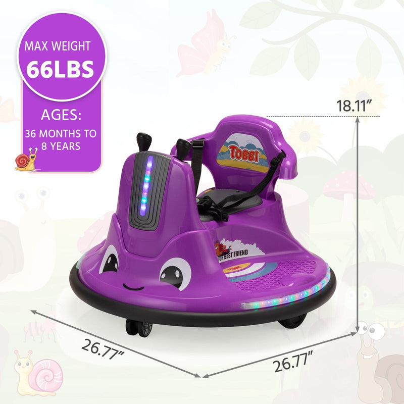 12V Battery-Powered Electric Snail Bumper Ride-On Car Toy