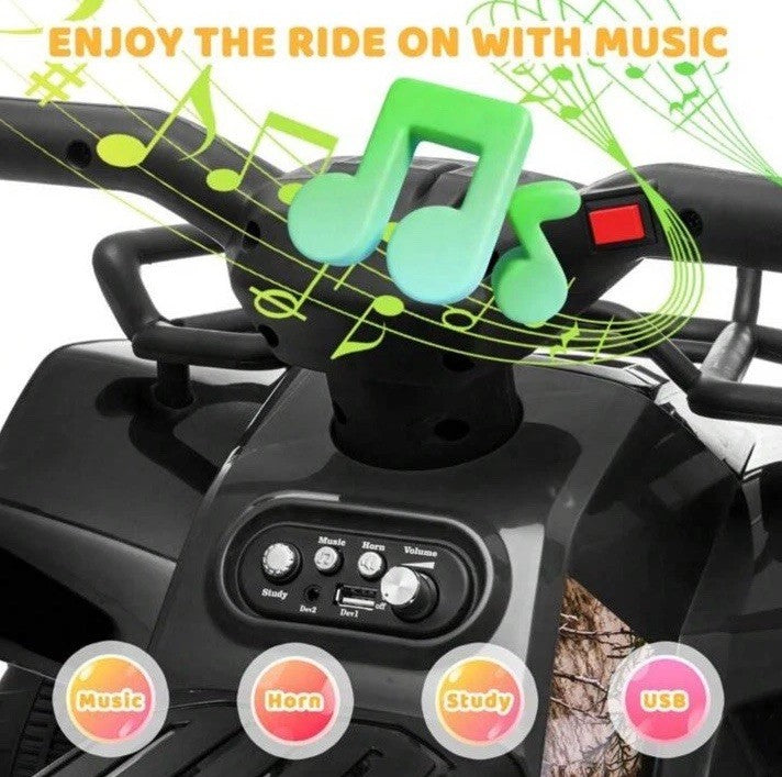 Rechargeable 6V Toddler 4-Wheeler ATV with Music, Lights, and Easy Controls for Kids