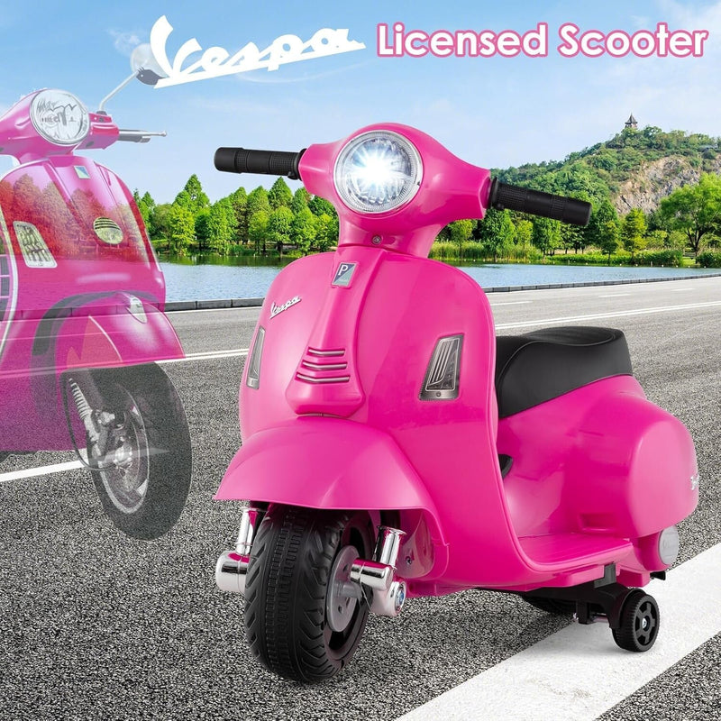 Licensed Vespa Toddler Ride-On Motorcycle with Training Wheels