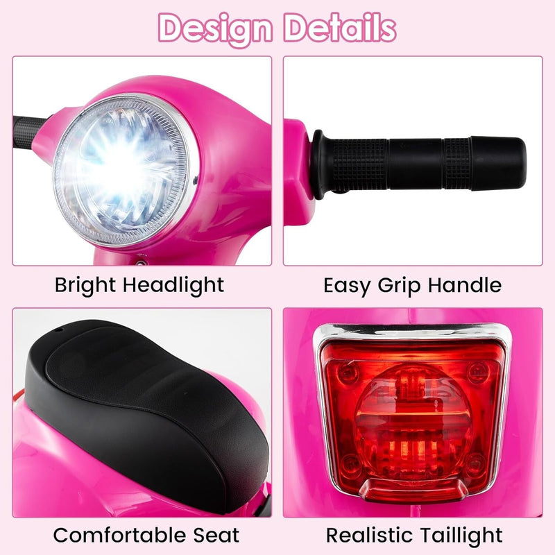 Licensed Vespa Toddler Ride-On Motorcycle with Training Wheels