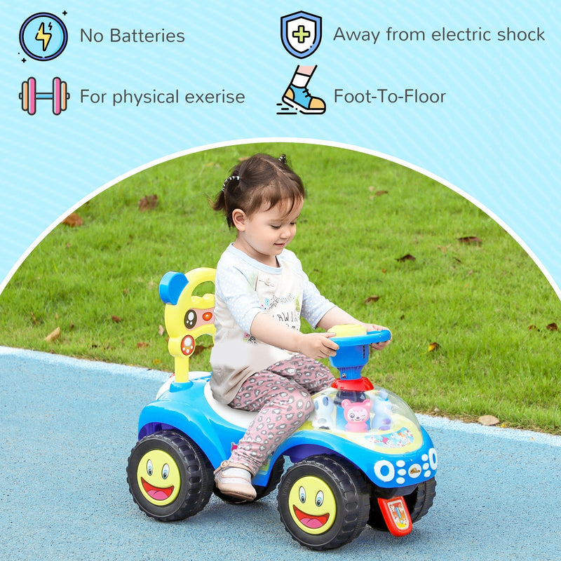 Toddler Push Foot-to-Floor Sliding Ride-On Car for Kids Blue