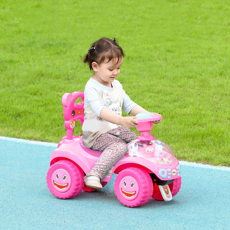Toddler Push Ride-On Foot-to-Floor Sliding Car for Kids Pink