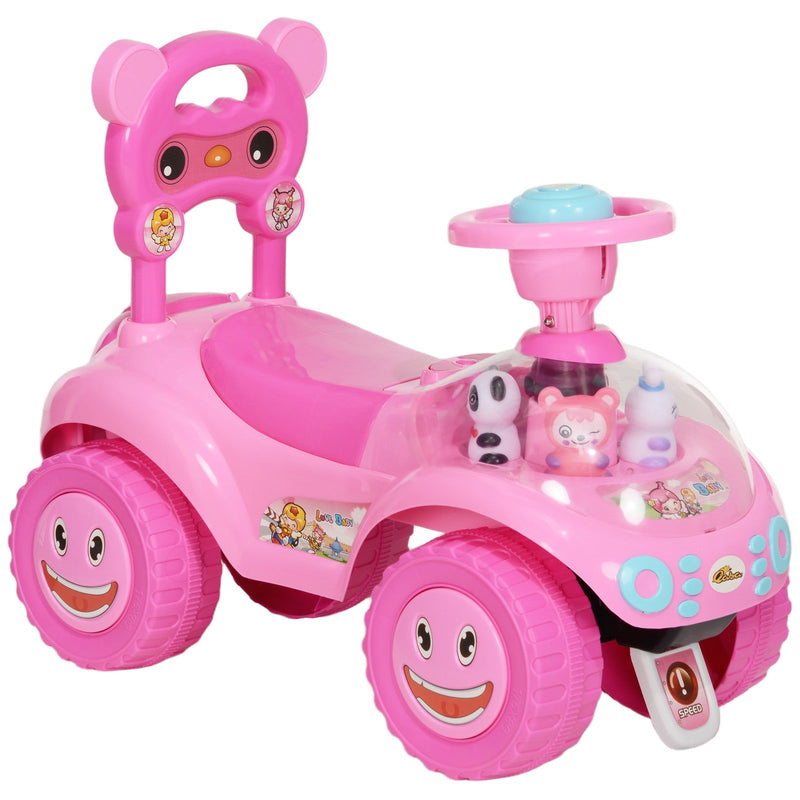 Toddler Push Ride-On Foot-to-Floor Sliding Car for Kids Pink