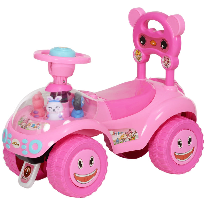 Toddler Push Ride-On Foot-to-Floor Sliding Car for Kids Pink