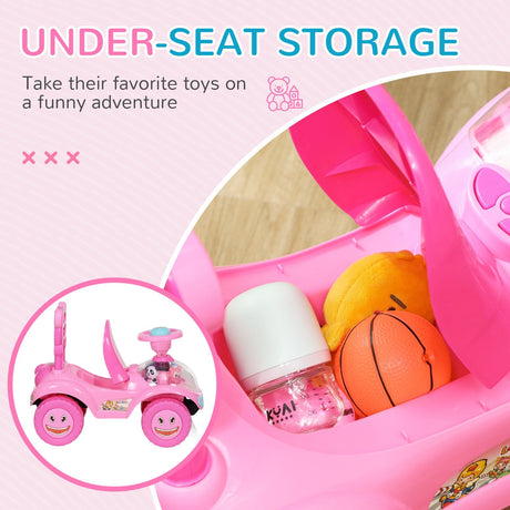 Toddler Push Ride-On Foot-to-Floor Sliding Car for Kids Pink